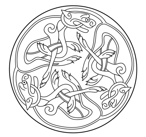 Celtic Ornament Design Coloring Page